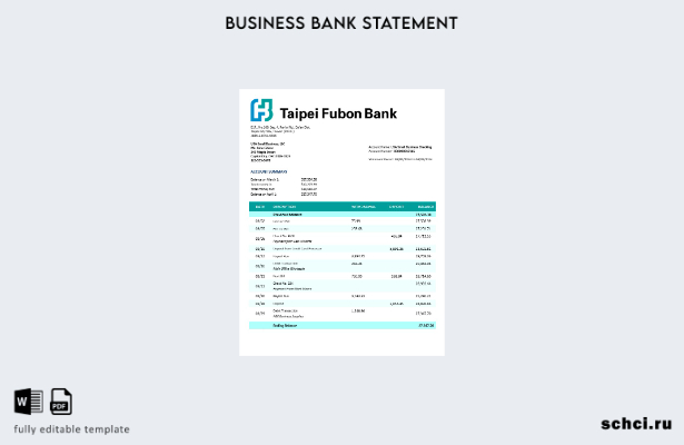 цифровая загрузка выписки по корпоративному текущему счету Taipai Fubon Bank Шаб